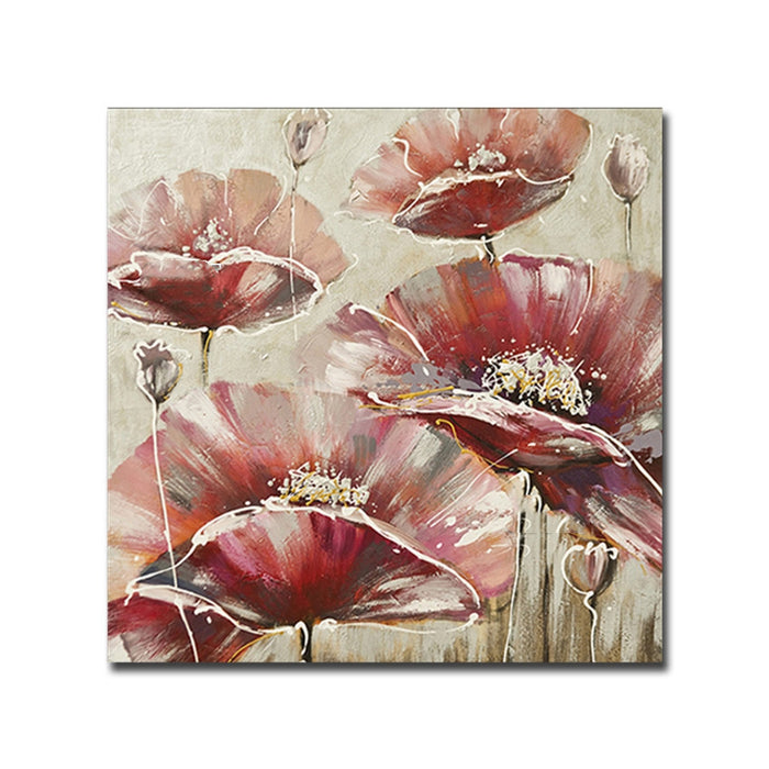 Frameless White Flower Wall Art Oil Painting