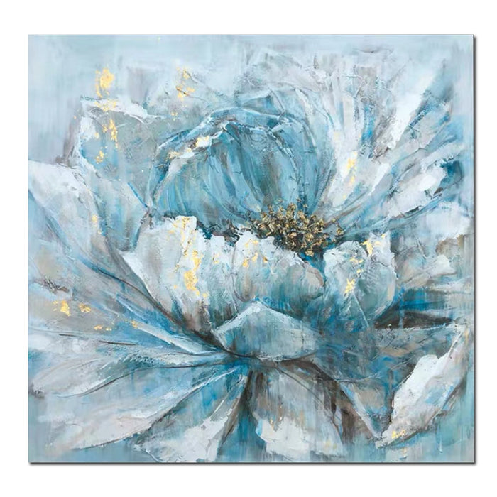 Frameless White Flower Wall Art Oil Painting