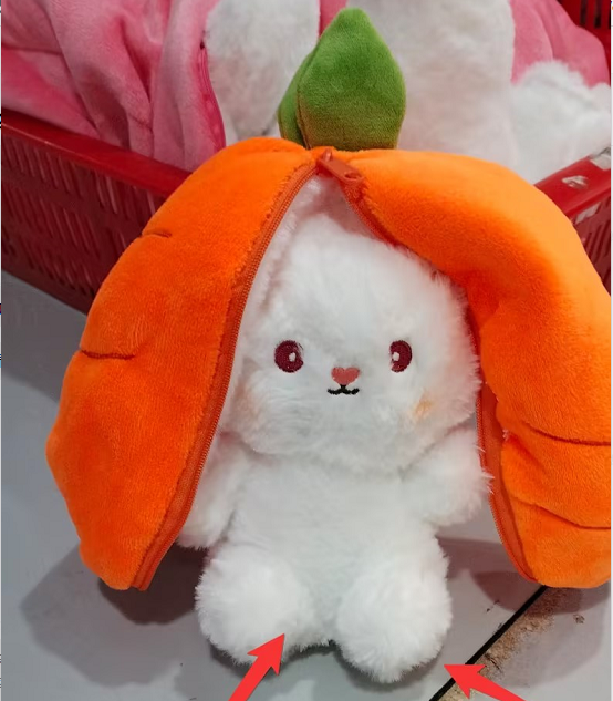 Wanghong Cute Transforms Into Strawberry Rabbit Doll Plush Toy