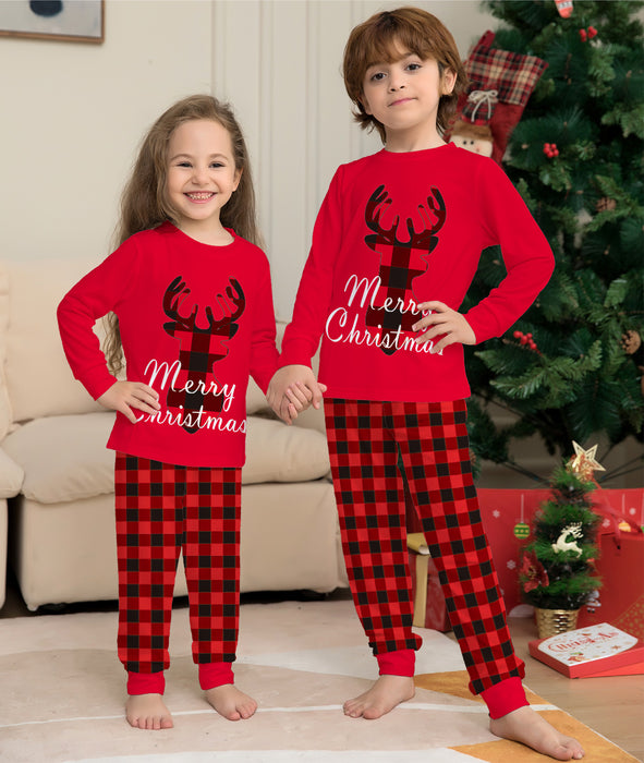 Noël famille correspondant pyjamas ensemble noël vacances pyjamas wapiti haut pantalon ensemble pyjamas pour famille maman papa enfants bébé