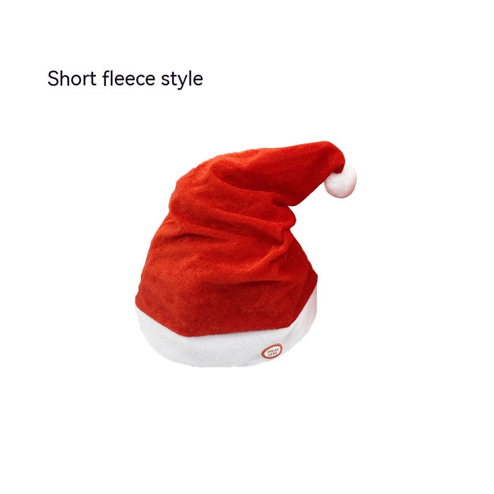 Columpio eléctrico sombrero de Navidad Festival juguetes de peluche sombrero regalo para niños batería música sombrero de Navidad fábrica al por mayor
