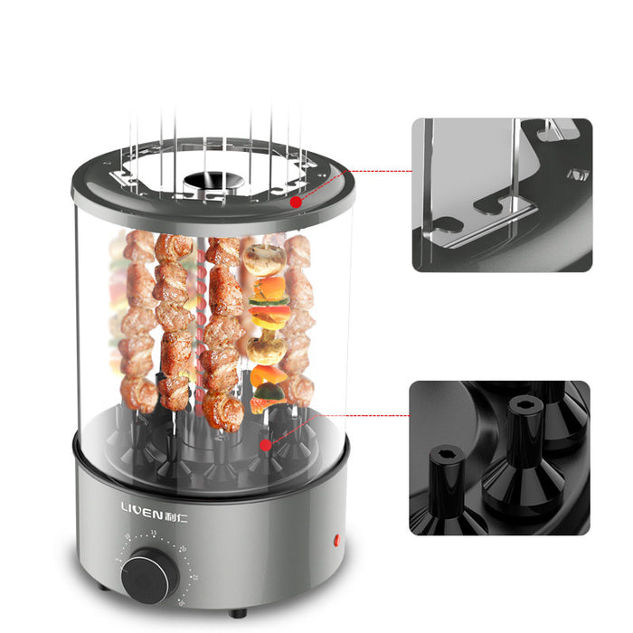 Electric grill rotates automatically