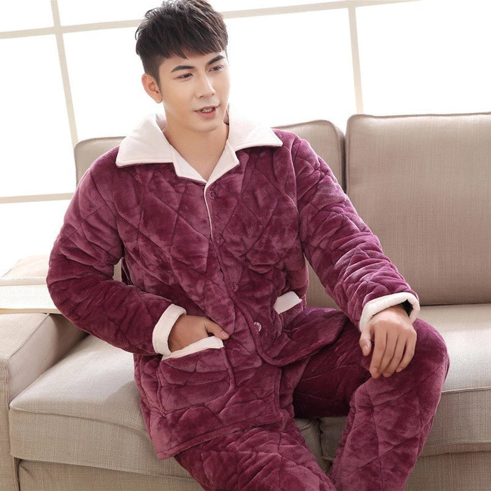 Lila Pyjamas aus Flanell und Baumwolle für Männer und Frauen