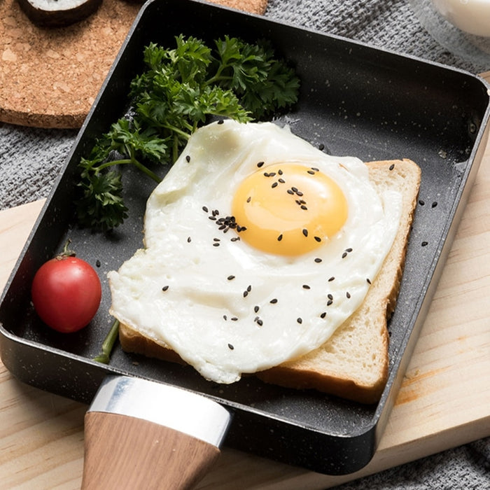 1 x rechteckige Omelettpfanne, Tamagoyaki-Eierpfanne, antihaftbeschichteter Maifan-Stein,