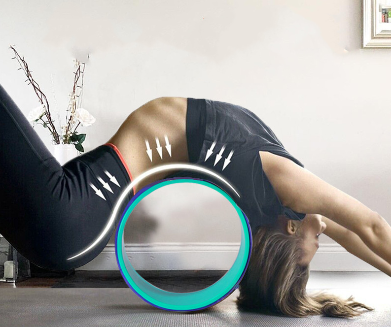 Yoga wheel back bending artifact stretching back aid