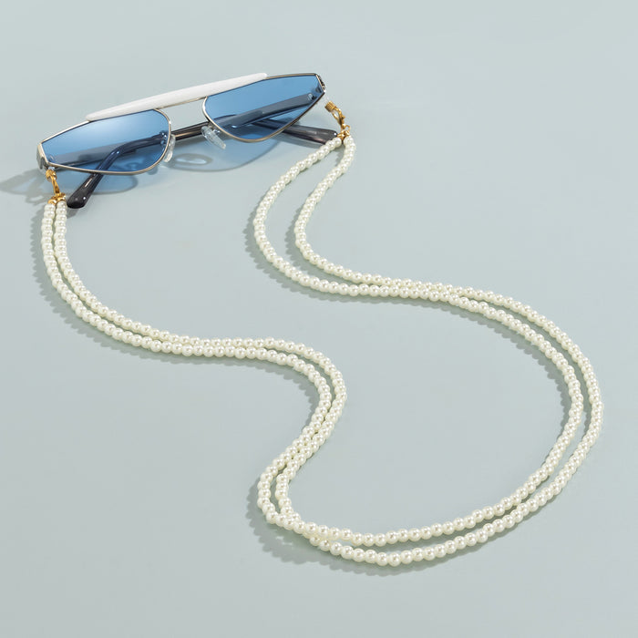 Jewelry Retro Pearl Double Woven Halterneck Glasses Chain