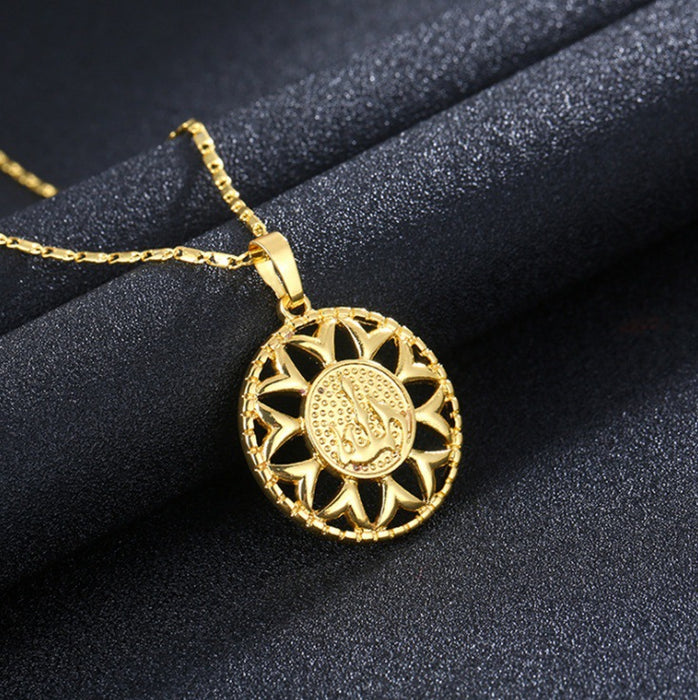 Fashion sunflower necklace jewelry for men and women