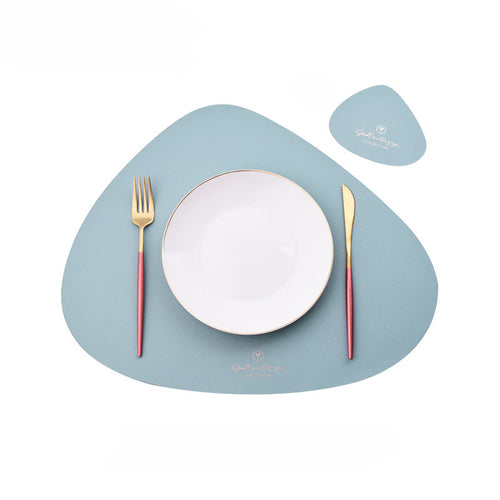 Inyahome Double Sided PU Leather Waterproof Placemat and Coaster