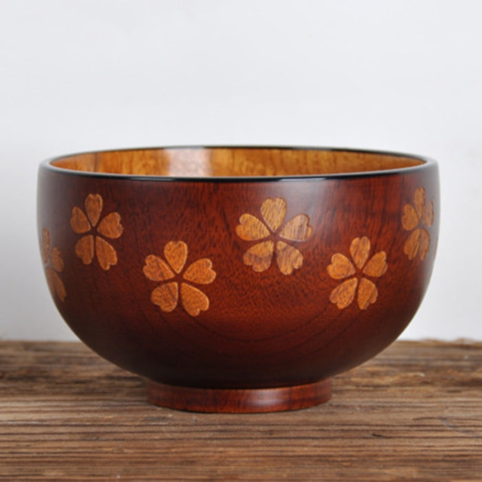 Natural Wooden Bowl Japanese Style Wooden Tableware Household Sink