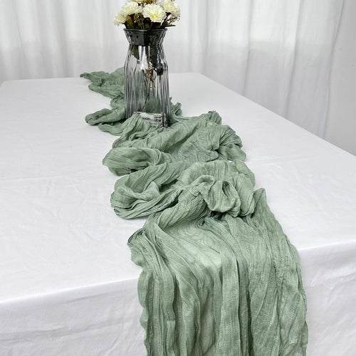 Tischläufer aus Gaze für Hochzeiten, halbtransparenter Vintage-Cheesecloth-Tisch