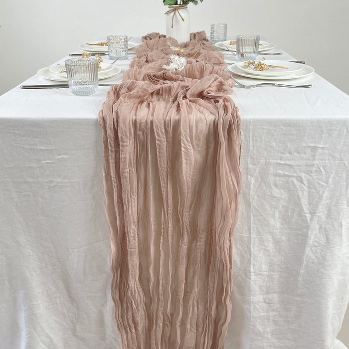 Gauze Wedding Table Runner Semi-Transparent Vintage Cheesecloth Table Runner