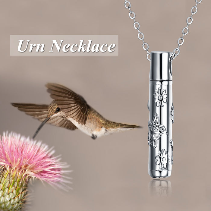 Hummingbird Cremation Jewelry Urn Necklace Ashes Sterling Silver Hummingbird Jewelry for Women