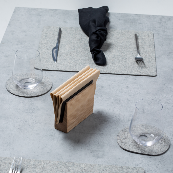 Rechteckiges Tischset aus Naturfilz | Grau oder schwarz
