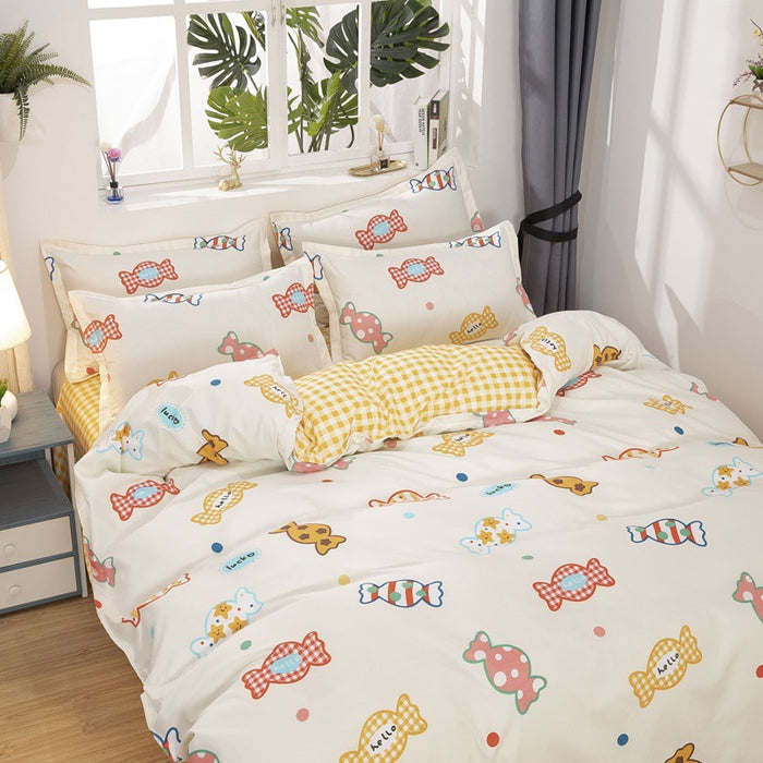 Candy bedding four pieces home textiles washed cotton